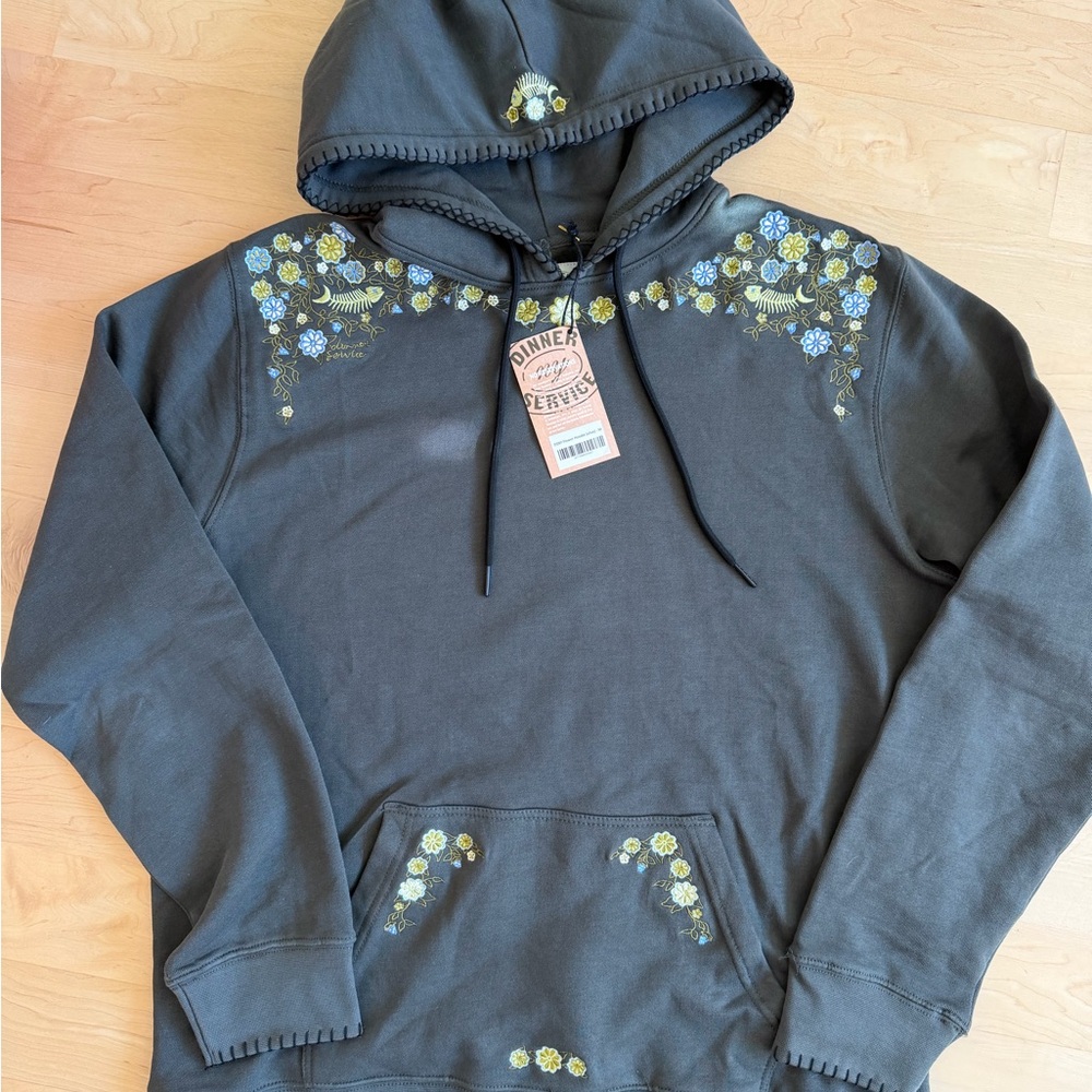 Floral Embroidered Hoodie